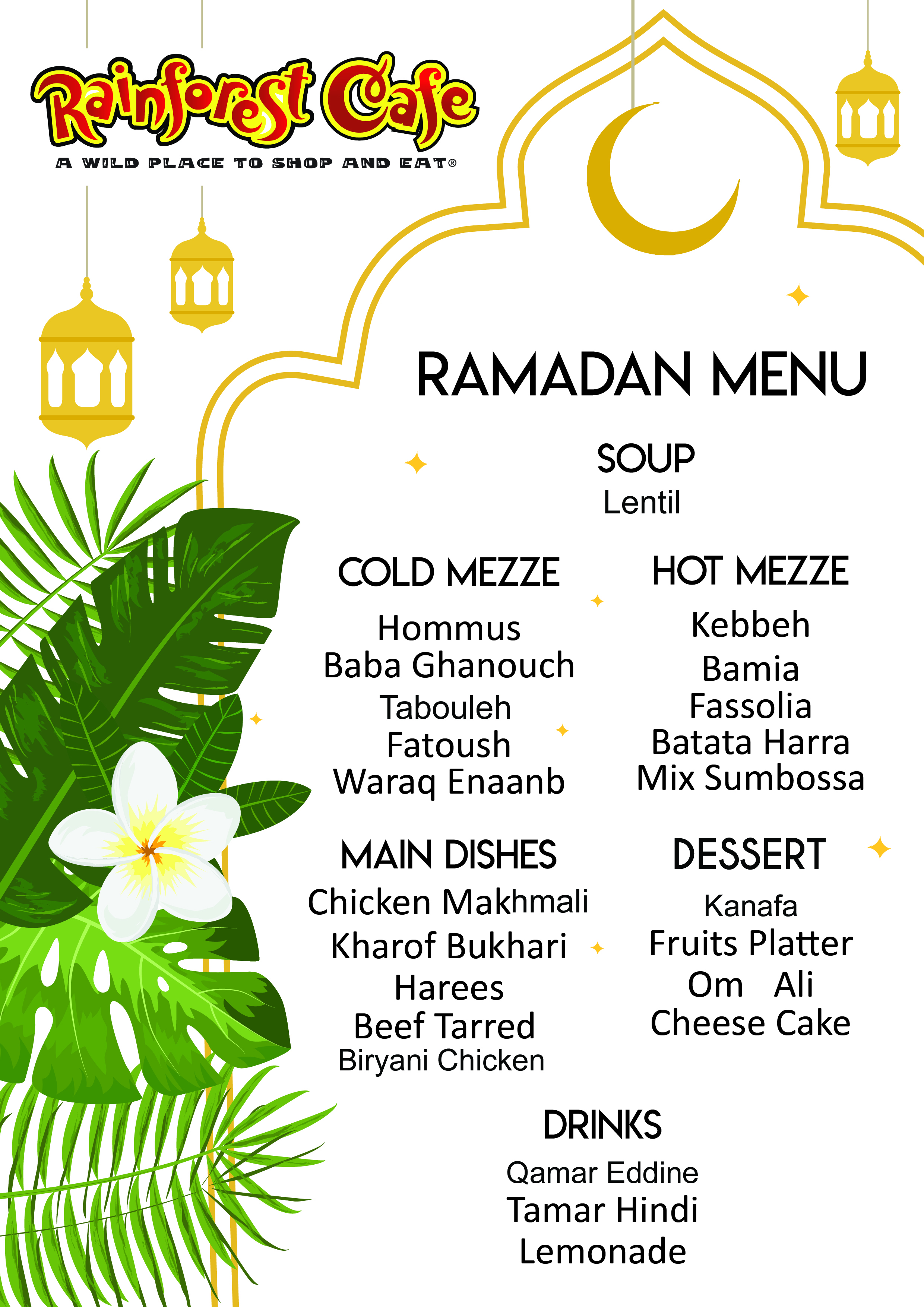 Iftar Buffet Rainforest Cafe The Dubai Mall Cobone Offers